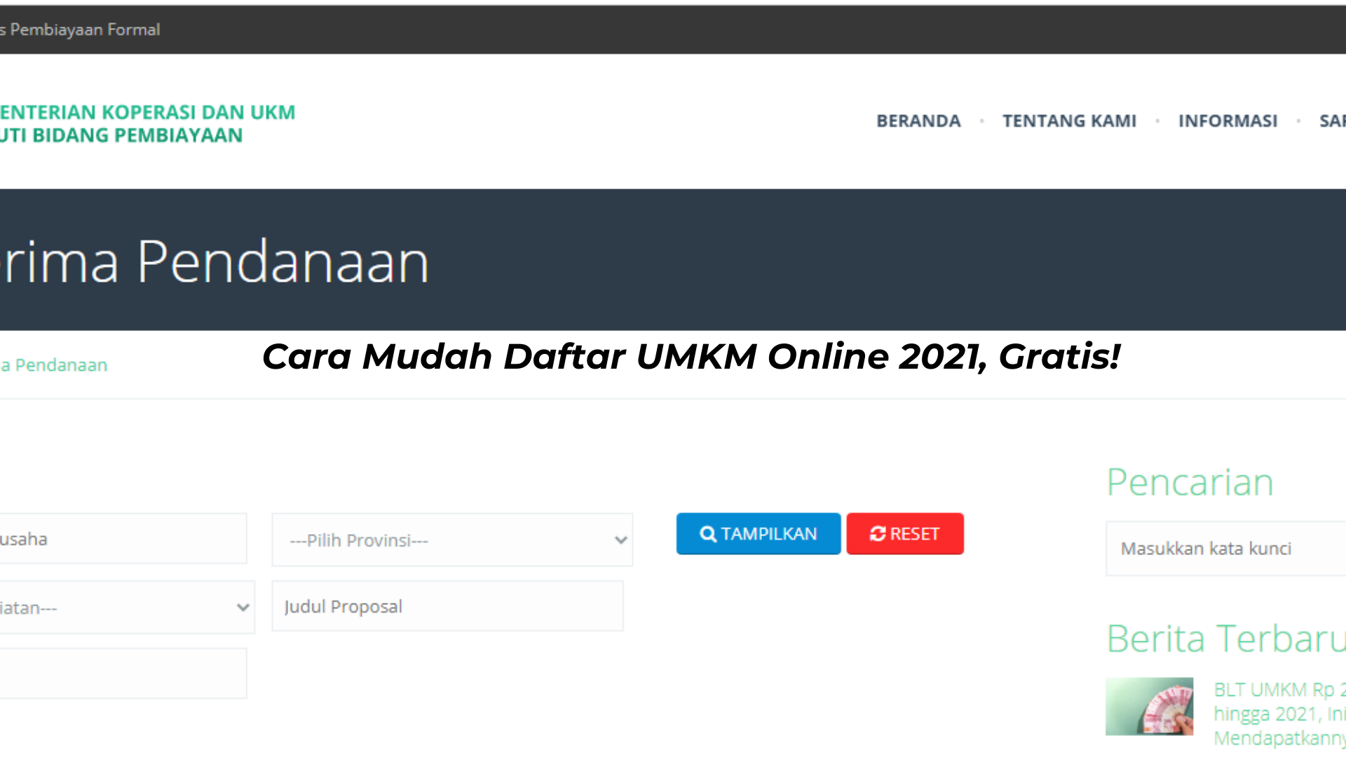 Cara Mudah Daftar UMKM Online 2021 Gratis