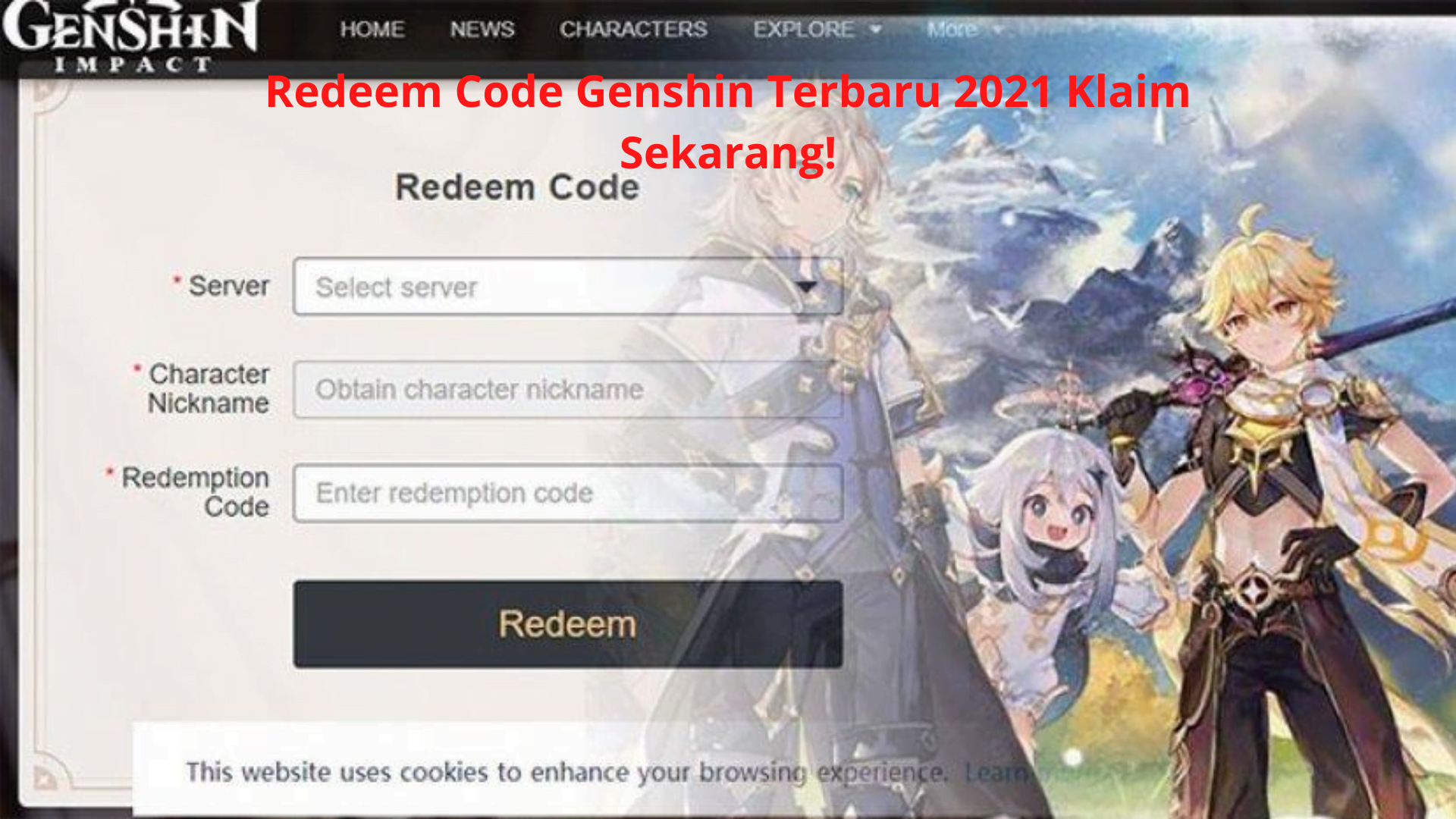 Genshin impact redeem code