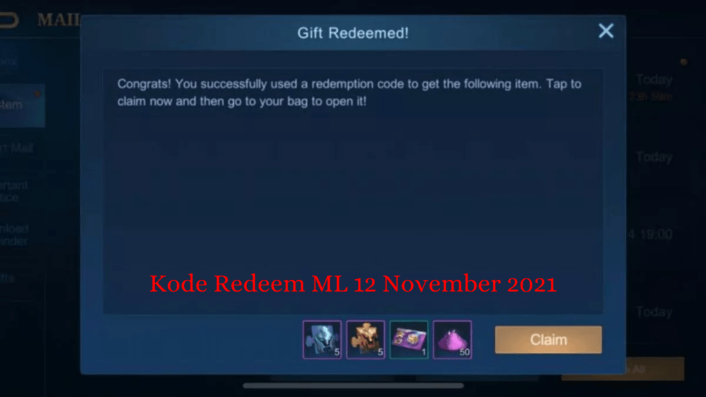 Cukup Mudah Untuk Menukar Hadiah dari Kode Redeem Mobile Legends 12 November 2021